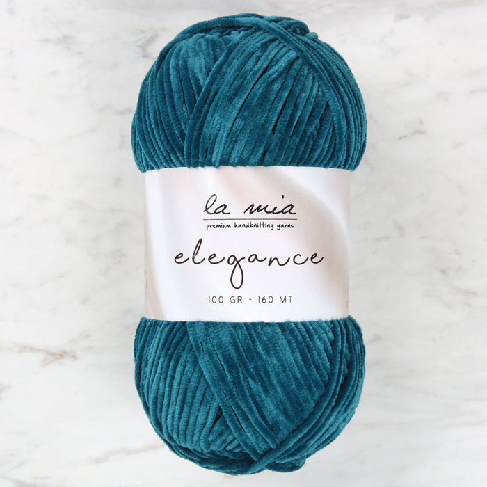 La Mia Elegance Fine Velvet Hand Knitting Yarn,Petrol Green  - L918
