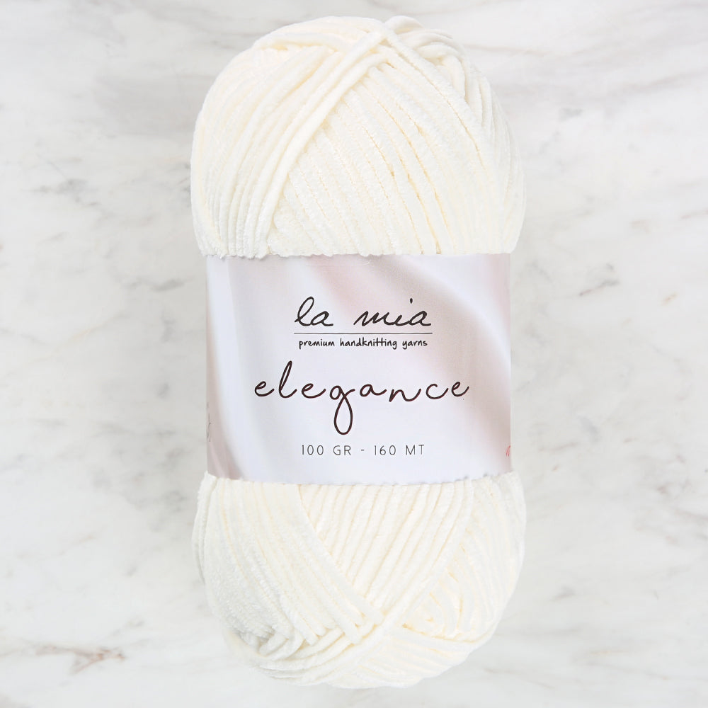 La Mia Elegance Fine Velvet Hand Knitting Yarn,Cream - L910