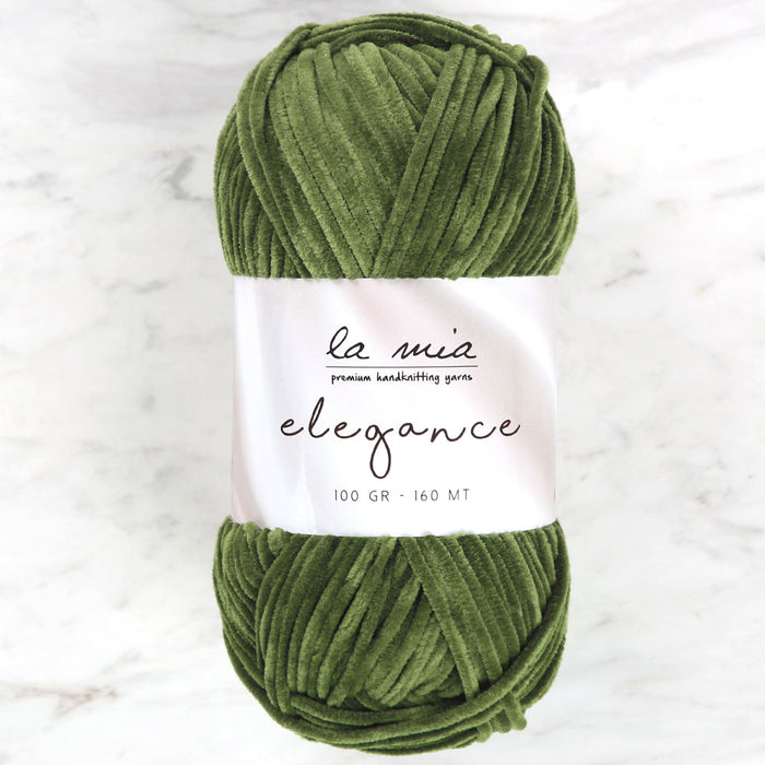 La Mia Elegance Fine Velvet Hand Knitting Yarn,Green - L938