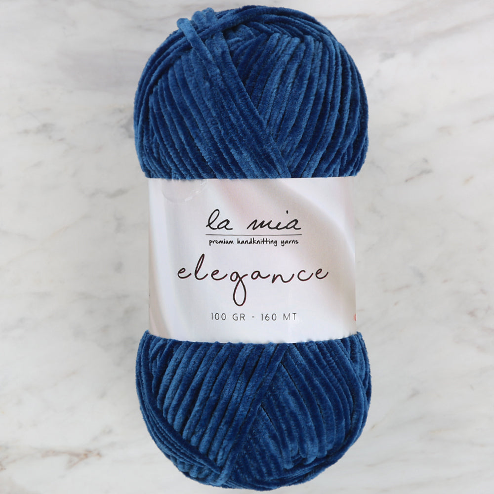 La Mia Elegance Fine Velvet Hand Knitting Yarn,Blue - L958