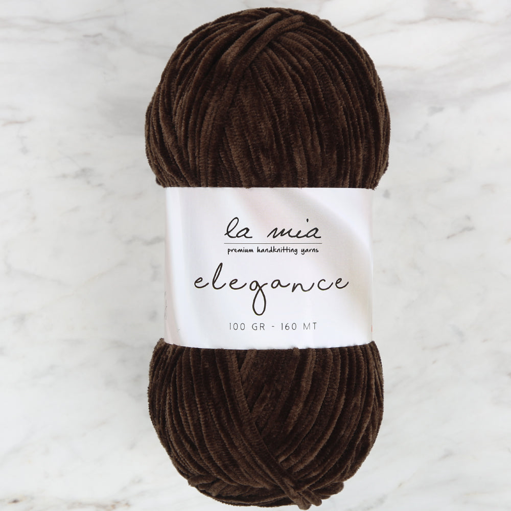 La Mia Elegance Fine Velvet Hand Knitting Yarn,Brown - L920