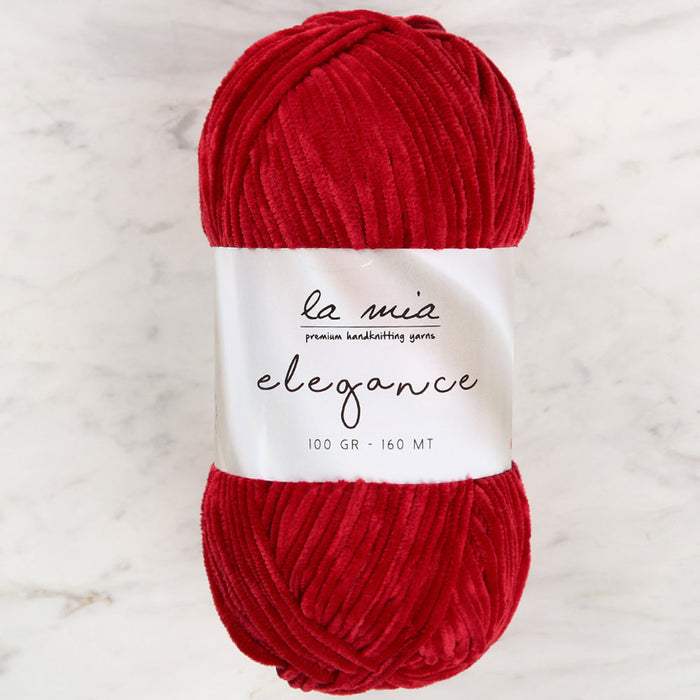 La Mia Elegance Fine Velvet Hand Knitting Yarn,Red - L927