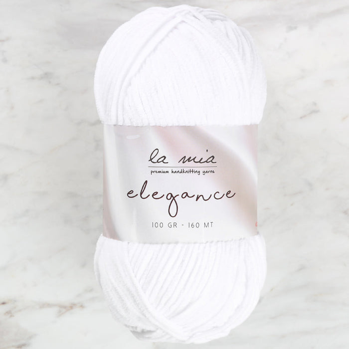 La Mia Elegance Fine Velvet Hand Knitting Yarn,White - L901