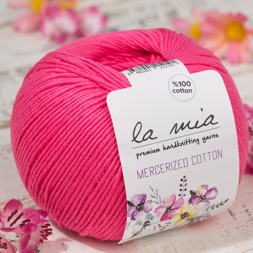 La Mia Mercerized Cotton Yarn, Dark Pink - 35