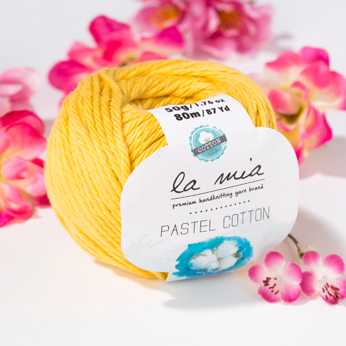 La Mia Pastel 100% Cotton Yarn, Mustard Yellow - L061