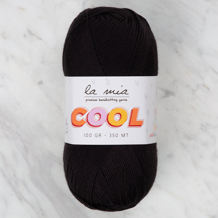 La Mia Cool Hand Knitting Yarn ,Black L006