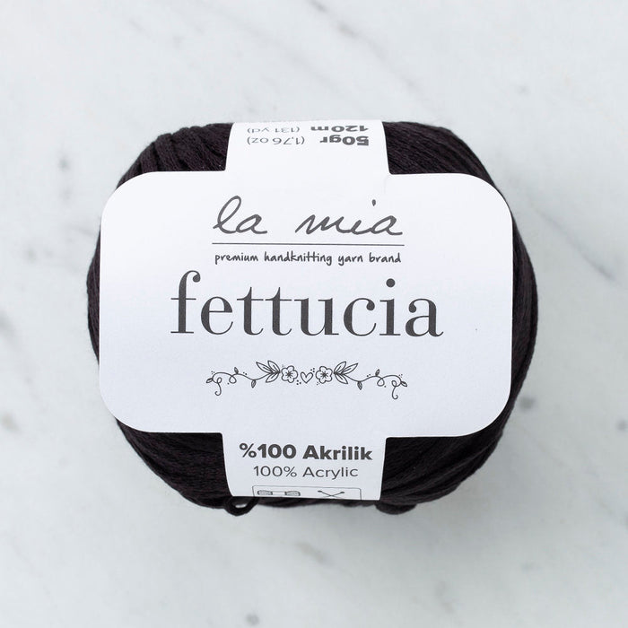 La Mia Fettucia Yarn, Black - L006