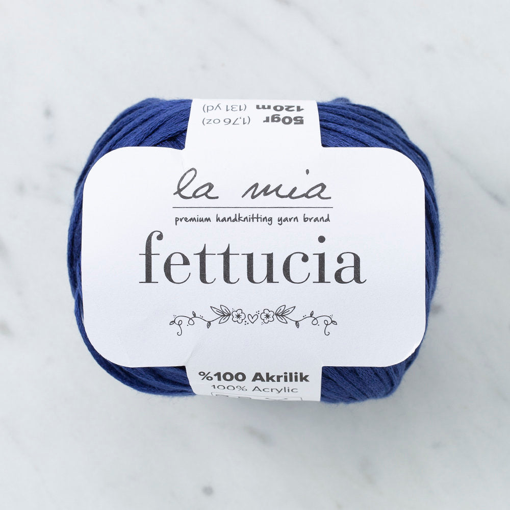 La Mia Fettucia  Yarn, Navy Blue - L023