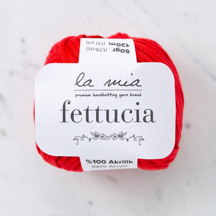 La Mia Fettucia  Yarn, Red - L092