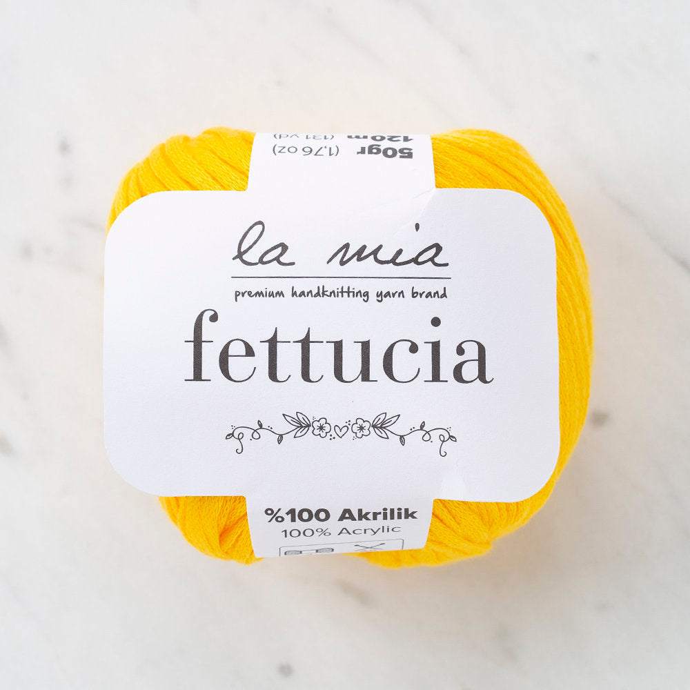 La Mia Fettucia  Yarn, Yellow - L003